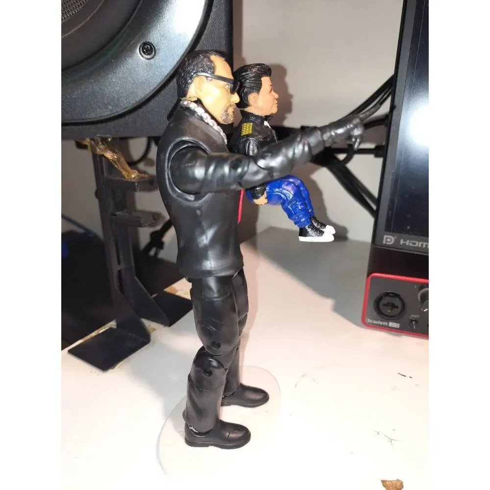 Custom Wwe Paul Ellering Action Figure With Puppet Rocco (LOD / Legion Of Doom)